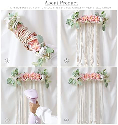 POVETIRE Bow Holder for Girls Hair Bows, Clips Hanging Organizer Baby Headband Storage Hair Accessory Display for Wall Room Baby Nursery Decors (Flower) - Image 6