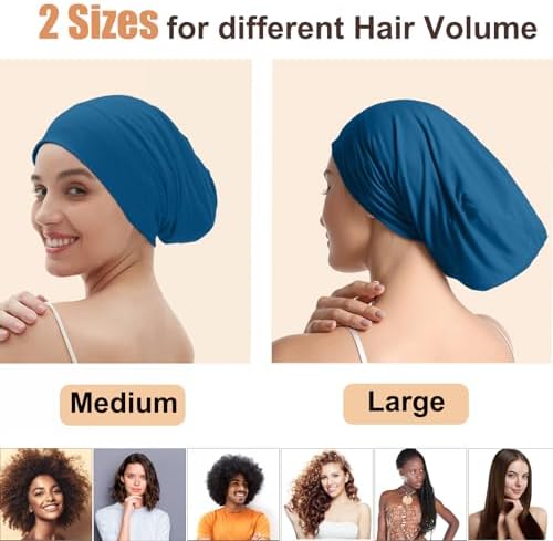 Satin Bonnets for Sleeping Adjustable Silk Lined Bonnet Sleep Cap Hair Wrap - Image 2