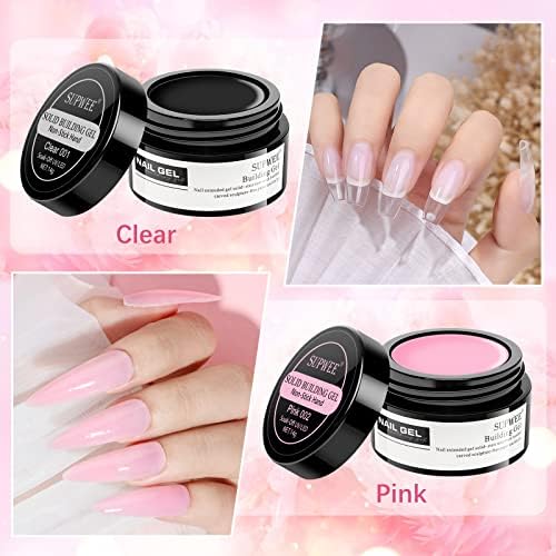 Solid Builder Gel for Nail Extend Clear Pink Non-Stick Hand Sculpture Gel - Image 5