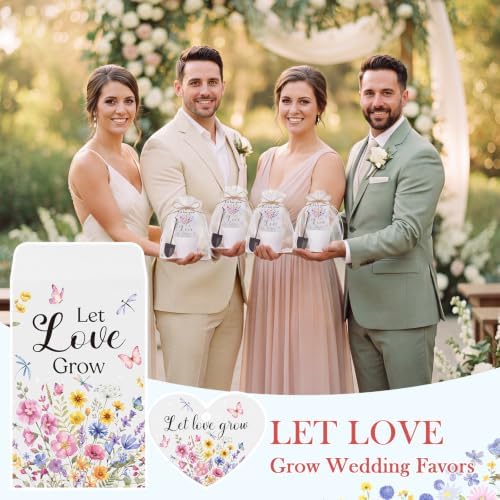 24 Sets Let Love Grow Seed Packets Wedding Favors Seed Card Sets - Image 6