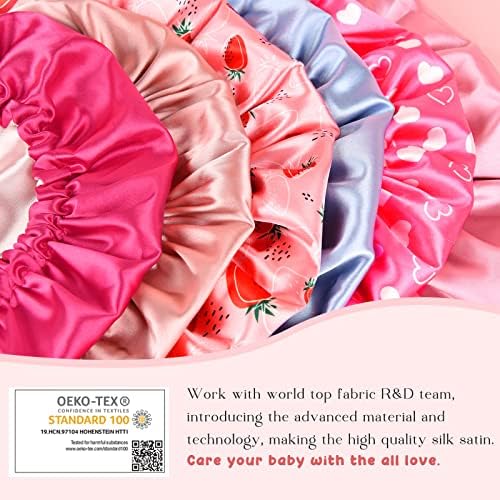 YANIBEST Baby Satin Bonnet Sleep Cap - Double Layer Reversible Adjustable Silky Satin Cap for Infant Toddler(6-36Months,Pink) - Image 6
