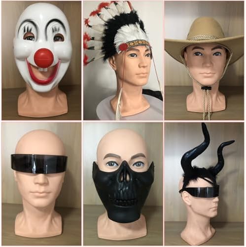 PVC Male Mannequin Head Professional Training Head Bald Manikin Head with Shoulder for Display Headphone Game Console Hats Wigs Jewellery Glasses Facemask Caps Model Head - Image 7