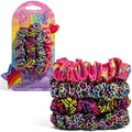 Lisa Frank x Kitsch Ruched Satin Scrunchies for Women- Rainbow Leopard 4pcs by Kitsch