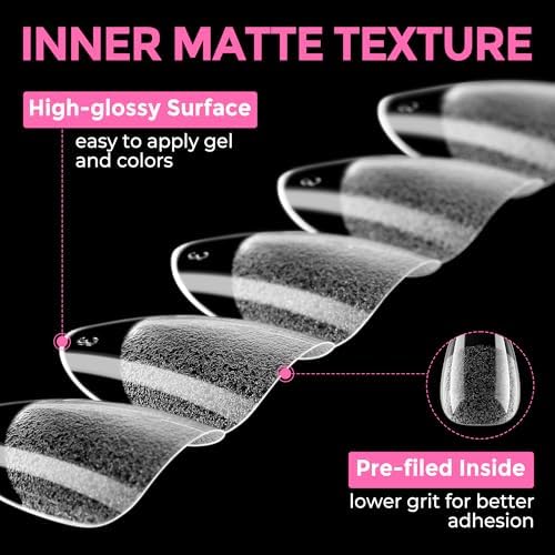UNA GELLA Short Almond Round Nail Tips 216pcs/12 Sizes Soft Gel Tips - Image 7