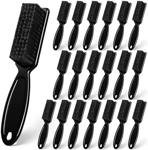 NICEMOVIC Barber Clipper Cleaning Brushes, 20 Pcs Plastic Handle Nylon Bristles, Multifunctional Cleaning Supplies for Hair Salon, Home and Travel Use (Black) by NICEMOVIC