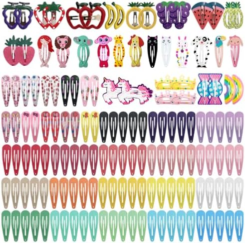 100-Piece Metal Snap Butterfly Hair Clips Toddlers ，Girls，Colorful Cute Non-slip Hair Barrettes Hair Accessories for Women and Kids by KUBOM