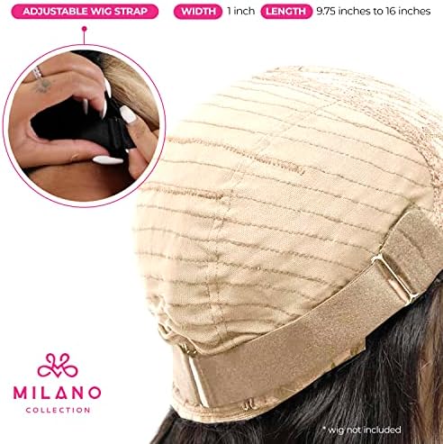 Milano Adjustable Elastic Wig Band with Hooks for Secure Fit & Comfort for Wigs and Lace Front Wigs - Wig Strap, Headband, & Wig Grip Accessories, Tan - Image 4