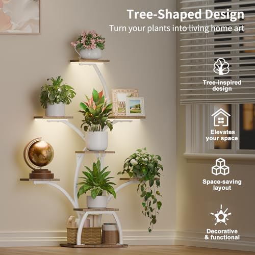 CODACE Plant Stand with Grow Lights - 50" Indoor Plant Shelf - Image 3