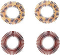4 Pcs Circular Stretch Comb Plastic Circle Spring Headband (Round-leopard) by sowaka