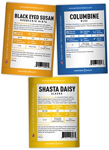 Gardeners Basics Perennial Flower Seeds for Planting Outdoors, 5 Varieties - Image 2