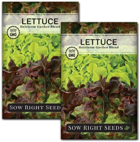 Sow Right Seeds- Heirloom Garden Blend Lettuce Seed for Planting Greens 2pk by SowRightSeeds