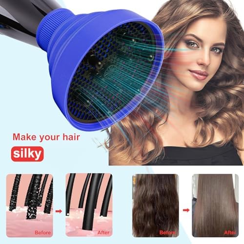 Universal Collapsible Hair Dryer Diffuser Attachment-Foldable Portable Travel and Easy Storage Fit Most Hair Dryers with Nozzle Diameter D-1.575Inch to 1.968 Inch (4-5cm)- Dark Blue - Image 6