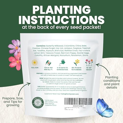 Hummingbird Butterfly Mix - Large 1 Ounce Packet - 7,500 Flower Seeds for Planting - Wildflower Mix - Image 4