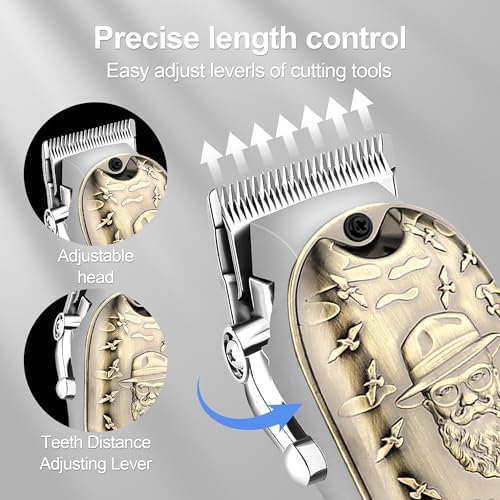 Hair Clippers Set for Men, Hair Clipper Trimmer with LED Display, Professional Cordless Hair Clipper Shaver Beard Trimmer, Hair Cutting Machine for Men, Holiday Gift for Him Father's Day Gift - Image 4