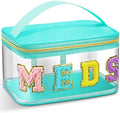 Geetery Meds Travel Bag Green, Meds Chenille Letter Clear by Geetery