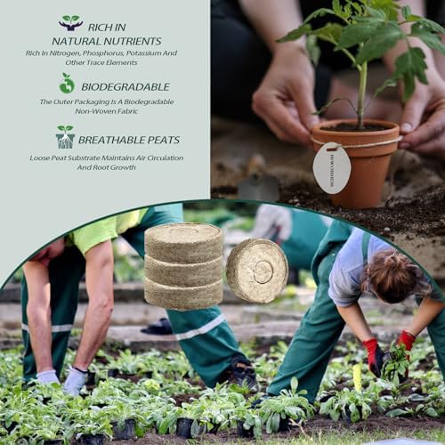 150 Pcs 30mm Peat Pellets for Seed Starting and Sowing, Compressed Seed Starter Pods for Garden Planting of Herbs, Flowers, and Vegetables - Image 4