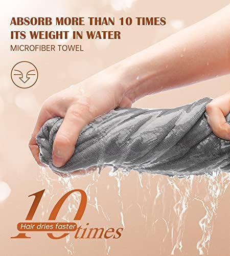 POPCHOSE Microfiber Hair Towel Wrap, 3 Pack Fast Drying Hair Turban - Image 2