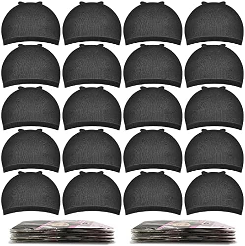 MORGLES 20 Pcs Wig Caps for Women, Stocking Caps for Wigs, Non Slip, Black by Morgles