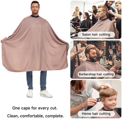 Salon Hair Cutting Cape with Soft Silicon Neck Collar, Professional Anti-static Barber Cape - Image 5