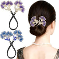 2 Pcs Bun Bun Maker Crystal Hair Bun Maker French Twist Hair Disk for Women by Yanwenx