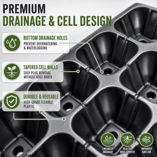 Seed Starter Trays 10-Pack, 72-Cell Germination Trays, 1.57-Inch Deep Cells - Image 5