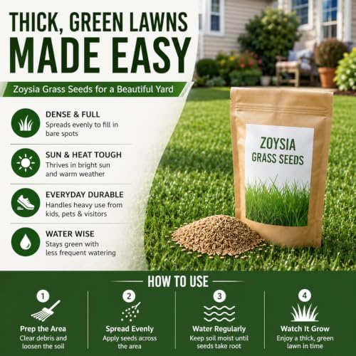 50,000 Emerald Zoysia Grass Seeds, Zoysia Grass Seeds for Lawn - Image 4