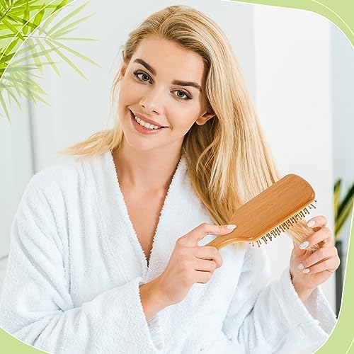 Tessco for you 24 Pcs Bamboo Hair Brushes for Women Bulk Wooden Paddle Brush Scalp Massage Bamboo Bristles Anti Static Men Engraving DIY Gift for Wedding Teacher(White) - Image 5