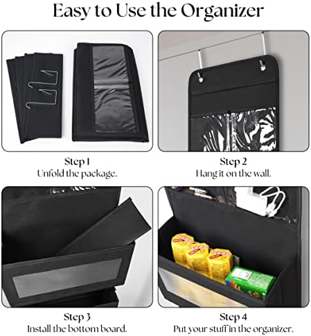 GCreation Over Door Organizer for Bedroom Bathroom Pantry, 5 Shelf Black - Image 4