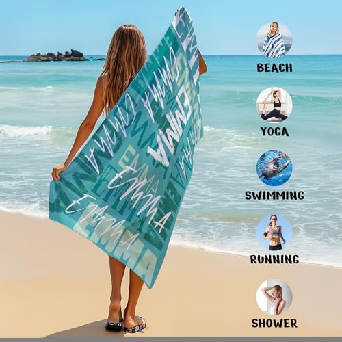 JML Personalized Beach Towel with Name, Custom Beach Towel with Name, Customized Microfiber Pool Towel, Quick Dry & Absorbent Swim Towel for Adult,Anniversary, Birthday, Summer Holiday,Vacation - Image 6