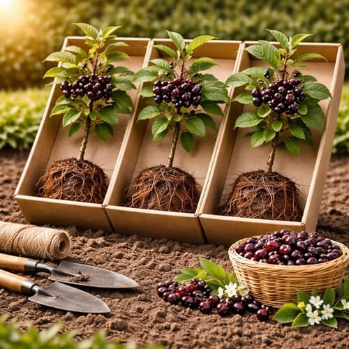 3 Chokecherry Tree Live Plants (Prunus virginiana) – Hardy Native Fruit Shrub – Edible Dark Red Berries – Fast Growing Outdoor Landscaping Plant – Well Rooted Ft Starter Plant by CZGrain