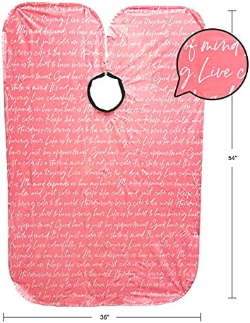 Betty Dain Secret Messages Shampoo Cape, Vinyl, 36" x 54", Rose - Image 3