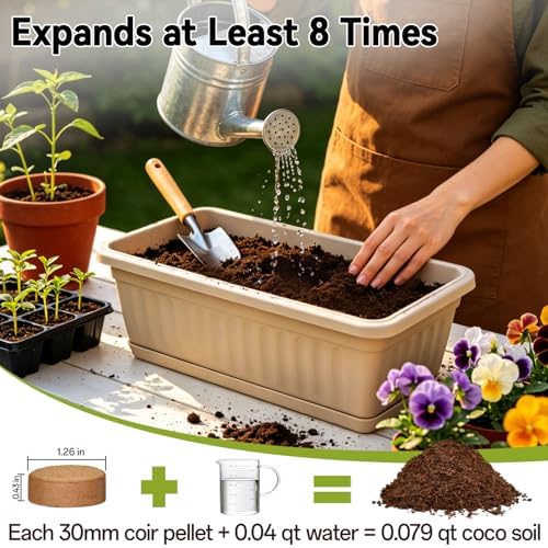 ZeeDix 100 Pack 30mm Organic Coco Coir Pellets Seed Starter Soil - Image 4