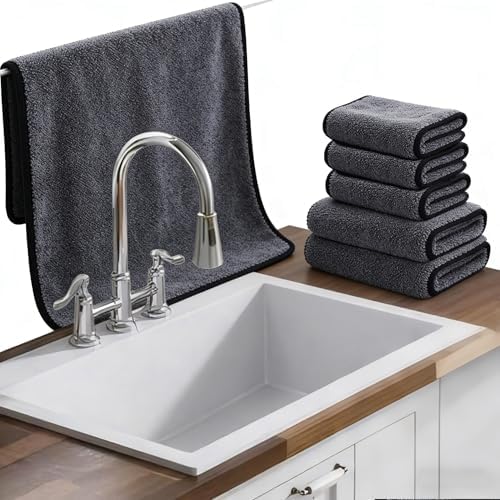 Shiny Cleaning Wipes Cloths, 6Pack Shiny Cleaning Towels, Shower Doors Drying Towels,Car Detailing Cloths Streak Free Glass Window Car Mirror Super Absorben Microfiber Shiny Cleaning Cloths (1L+2M+3S) by Ecopandy