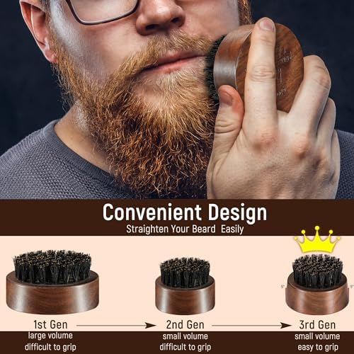 BFWood Beard Brush for Men, Natural Boar Bristles Beard Brush - Image 5