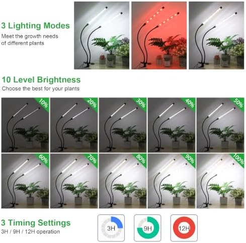 Full Spectrum LED Grow Light, Clip On Plant Growing Lamp for Indoor Plants - Image 4