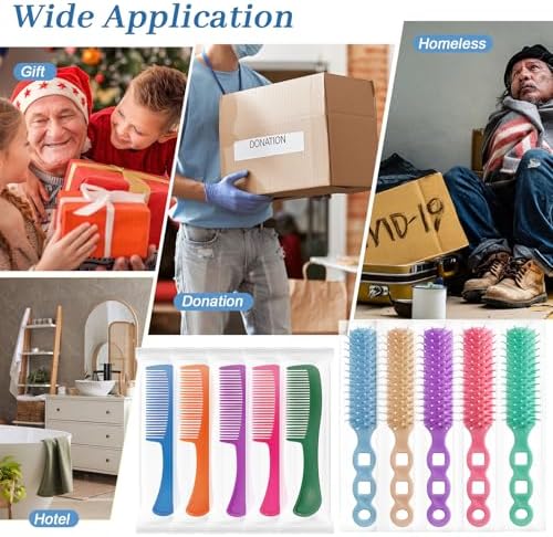 50 Hair Brush Combs Set in Bulk Individually Wrapped Travel Comb Brush - Image 5
