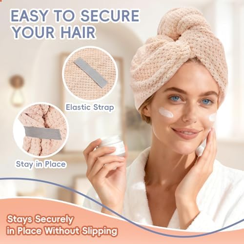 Large Microfiber Hair Towel for Women, Super Soft Absorbent Quick - Image 2
