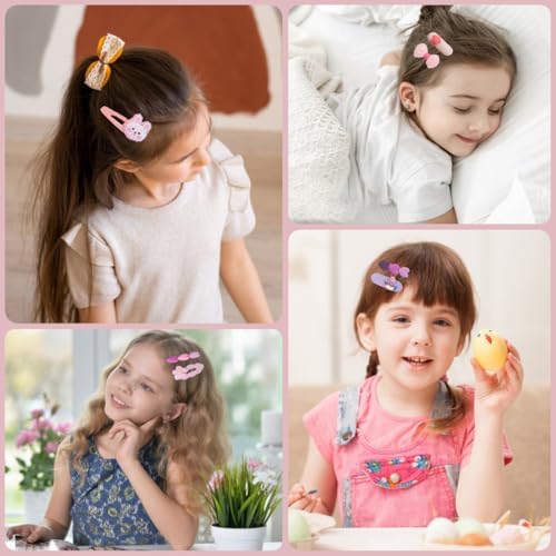 56 pcs Girl Hair Clips Cute Clips for Toddler Girls Hair Accessories for Kids Rabbit/Flower/Bow Colorful Patterns - Image 5