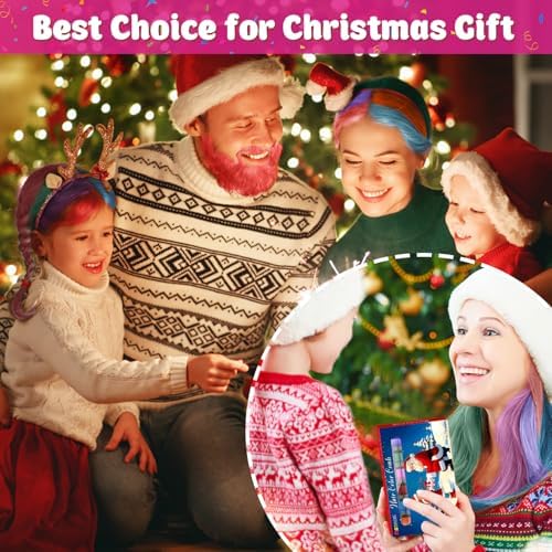 New Hair Chalk Comb Temporary Hair Color Dye for Girls Kids, Washable Hair Chalk for Girls Age 4 5 6 7 8 9 10-12 Birthday Christmas New Year Cosplay Hair DIY Party - Image 3