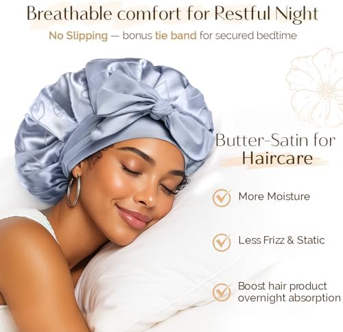 YANIBEST Adjustable Satin Bonnet for Sleeping, Double Layer - Image 3