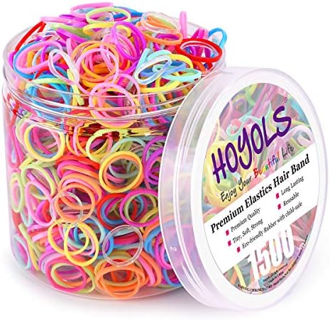 HOYOLS Mini Rubber Bands, 1500 Pcs Multicolor Hair Ties for Braids by HOYOLS