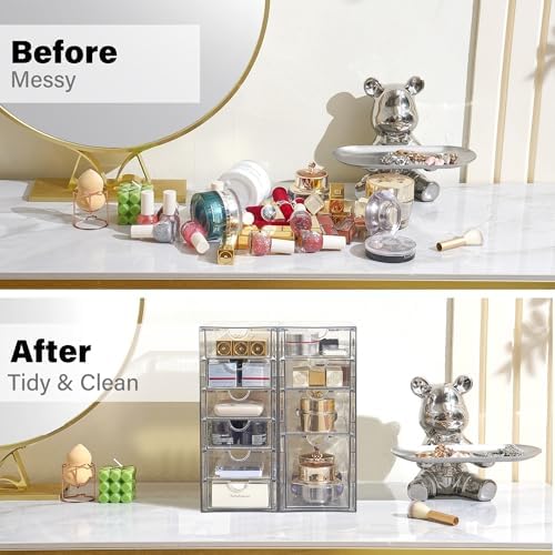 Prsildan Hair Accessories Organizer Acrylic Drawer with 10 Drawers - Image 4
