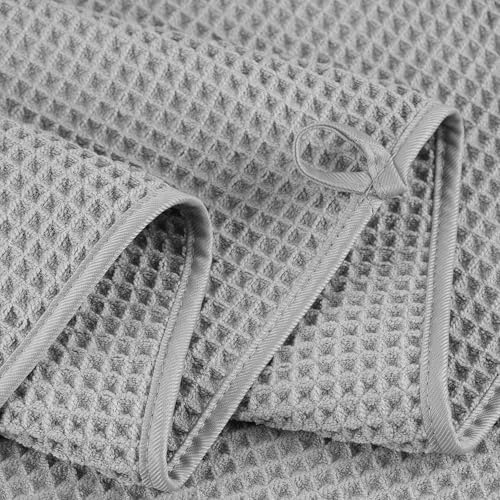 POLYTE 430 GSM Poly Blend Microfiber Quick Dry Waffle Bath Towel, 30x60 in - Image 4