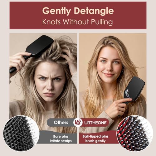Boar Bristle Hair Brush for Women, Wooden Smoothing Detangler Gift Set - Image 6