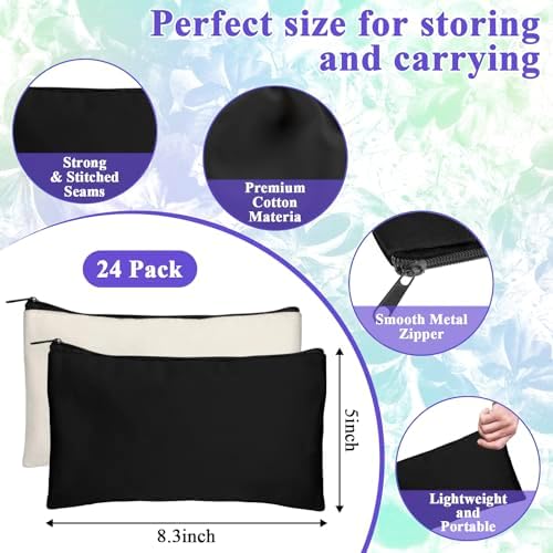 Legigo Blank Canvas Bags Zipper Pouch Makeup Bags Pencil Pouch Bulk - Image 2