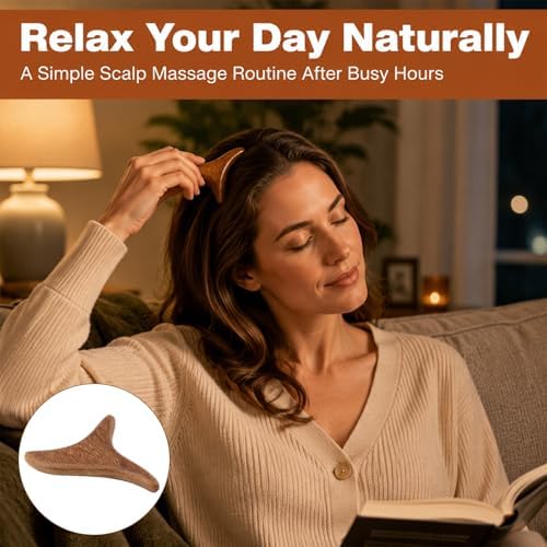 4 Pcs Wooden Head Scalp Massager Comb, Multifunction Head Massager Gua Sha Tool Brush, Portable Sandalwood Scalp Massage Wood for Hair Growth, Soothing and Relaxing - Image 6
