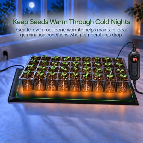 Seedling Heat Mat with Digital Thermostat, 20"x10" Plant Warming Pad - Image 2