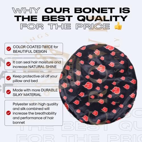 3pcs Silky Design Bonnet with Elastic Soft Band Adjustable Women and Men, Comfortable Satin Fabric (Naru2 Tri) - Image 2