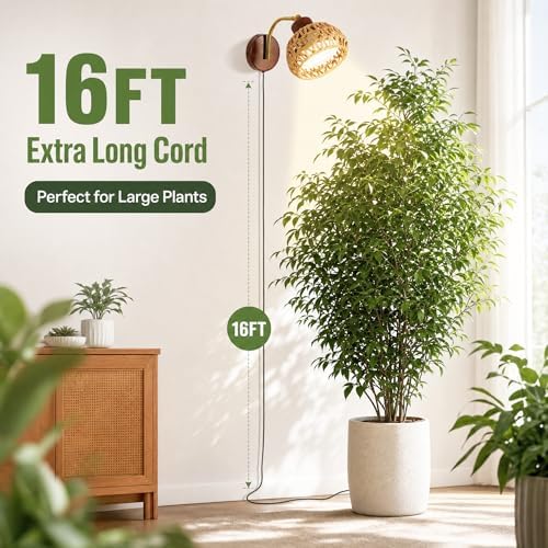 Hanging Grow Light for Indoor Plants, 18W Full Spectrum Wall Grow Light - Image 3