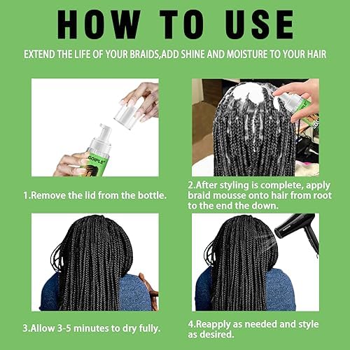Goiple Braid Mousse, 8 fl oz for Braids Twist, Locs - Long-Lasting Hold, Frizz Control, High Shine and Moisturizes, Sugar Melon Fragrance - Image 6